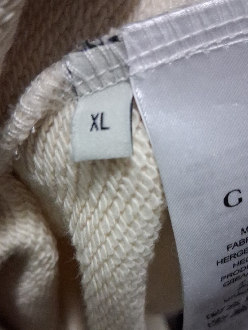 Gucci Cream Hoodie Sweater with Black Logo XL - Picture 8 of 8